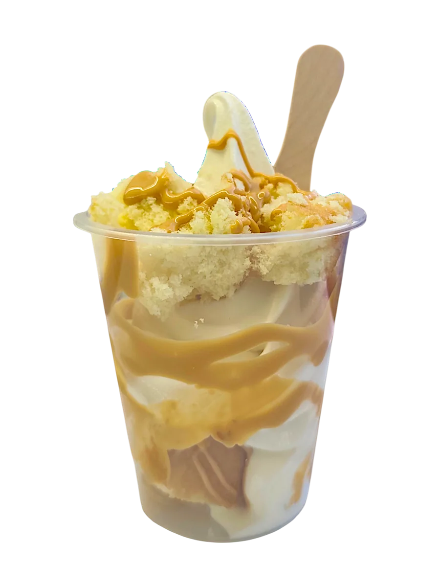 Caramel sundae in a tub