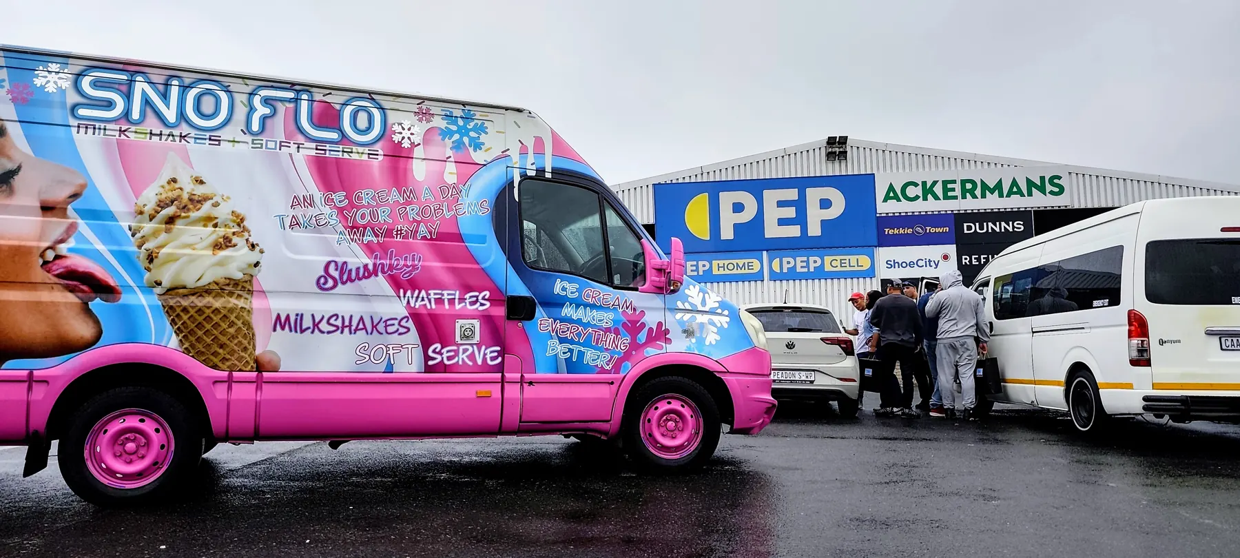The SNO FLO bus serving at a PEP store activation
